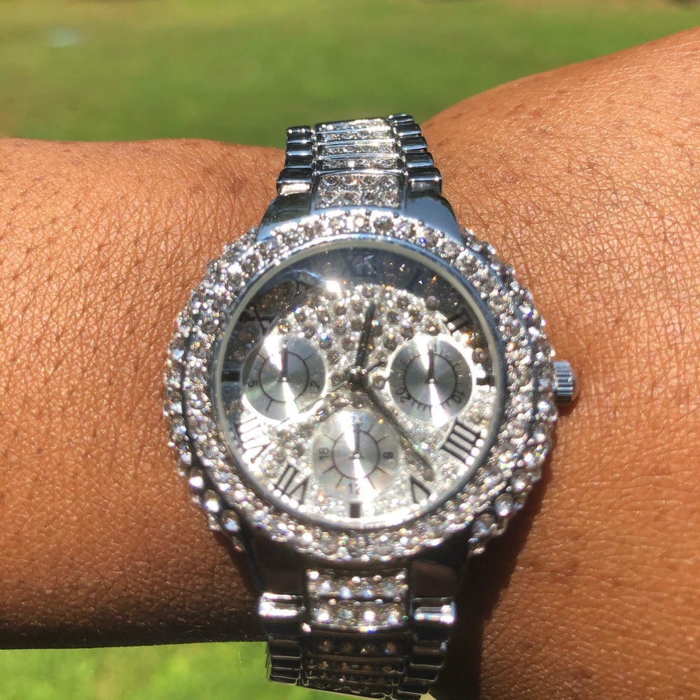 Silver Diamond Watch